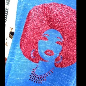 Red Afro racerback shirt.   Blue size 2xl